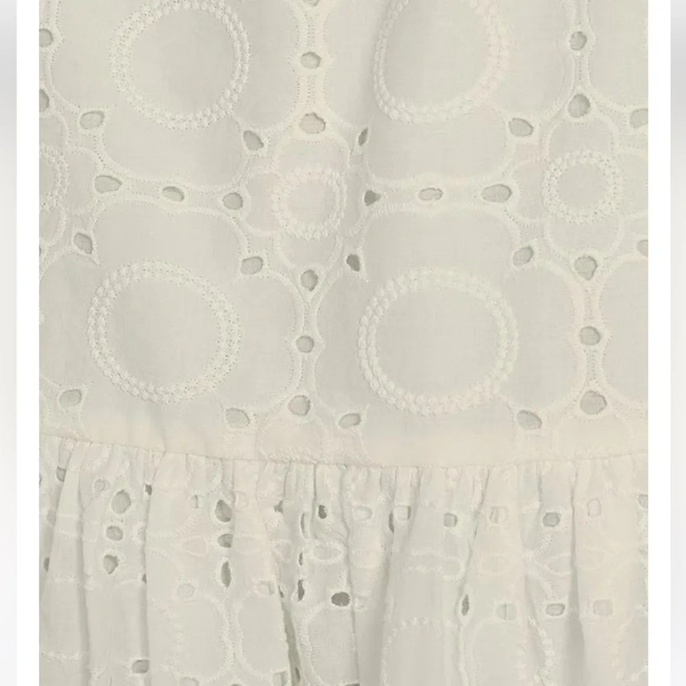 NWT Antonio Melani Brynn Eyelet Mock Neck Button Front Tie Waist Dress - Picture 3 of 3